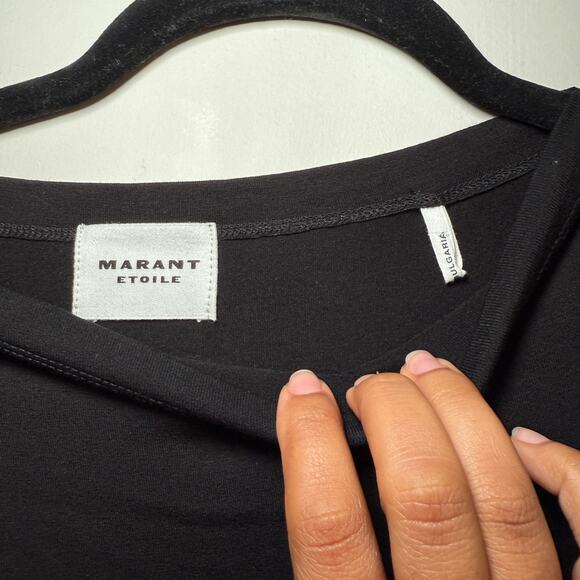 Isabel Marant Etoile Naerys Ruched Stretch Jersey Maxi Shirt Dress Sz 42 / 10 - Picture 10 of 15